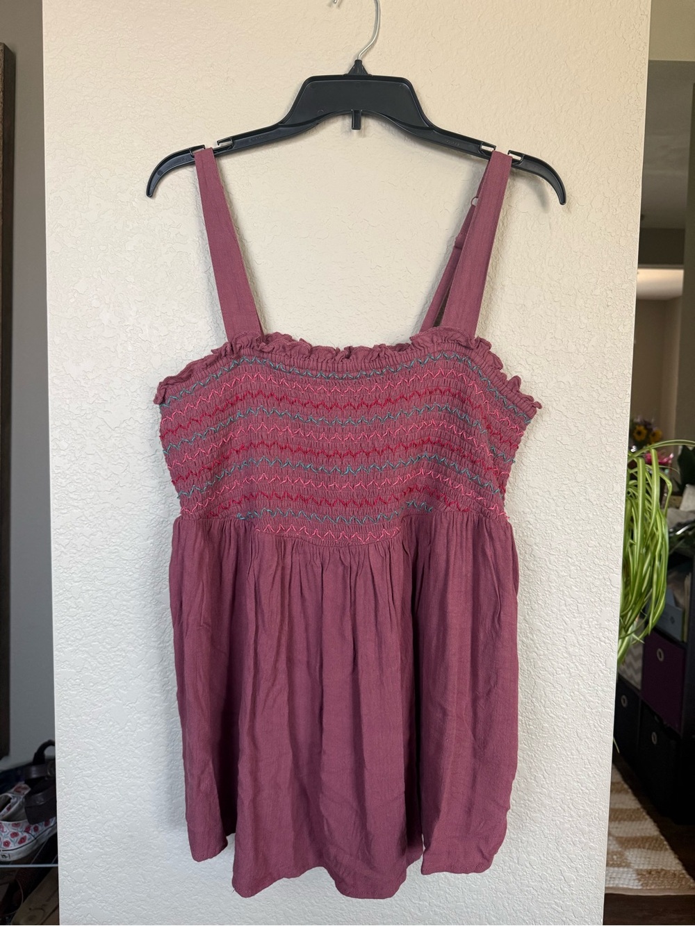 torrid mauve textured smocked neckline top